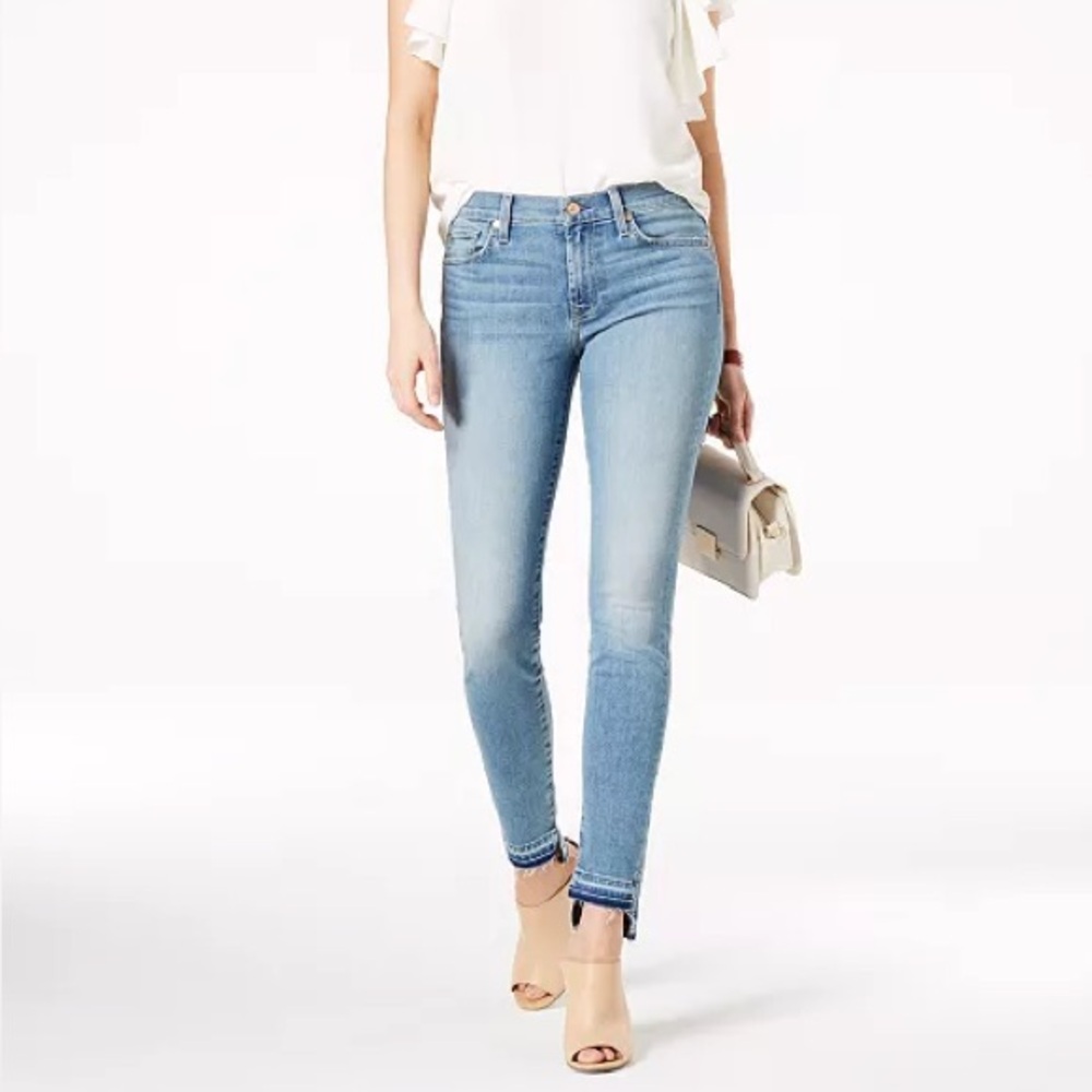 👖 7 For All Mankind Ankle Skinny Jeans 👖 Released Step Hem | Light Wash | NWT